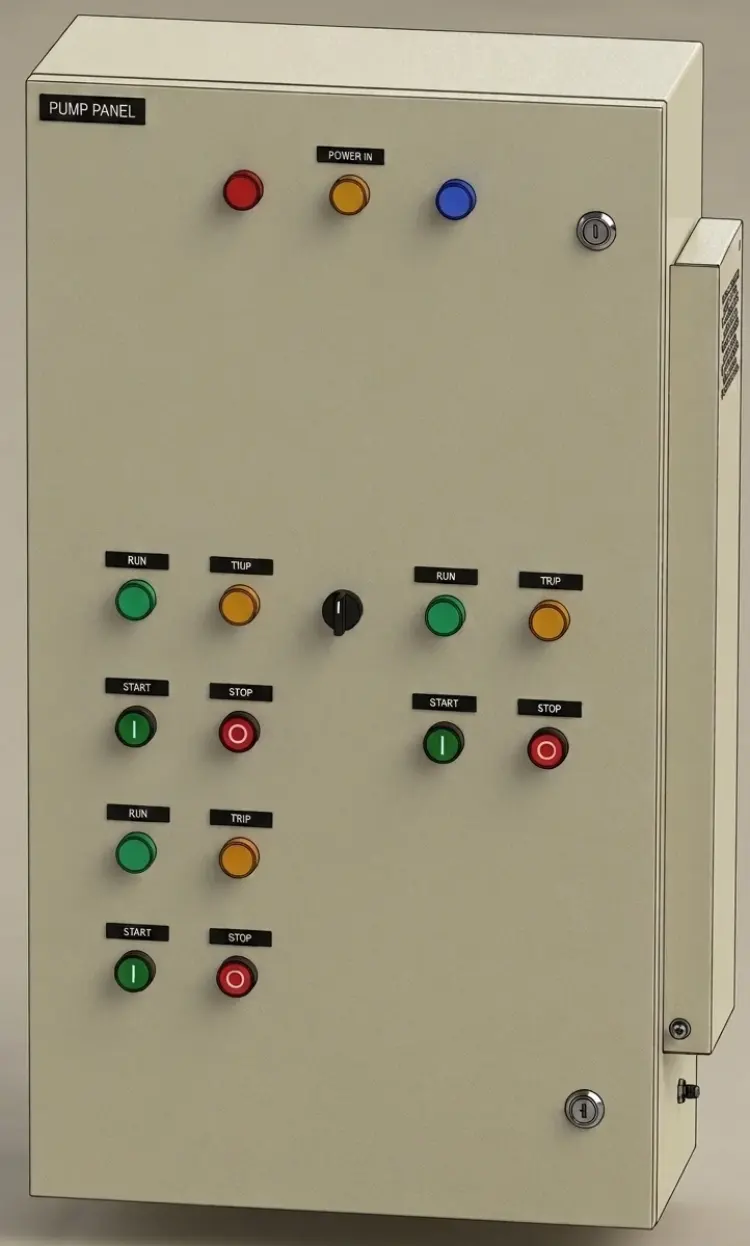 3D CAD Modeling Digital Twin of Pump Control Panel and Distribution Board